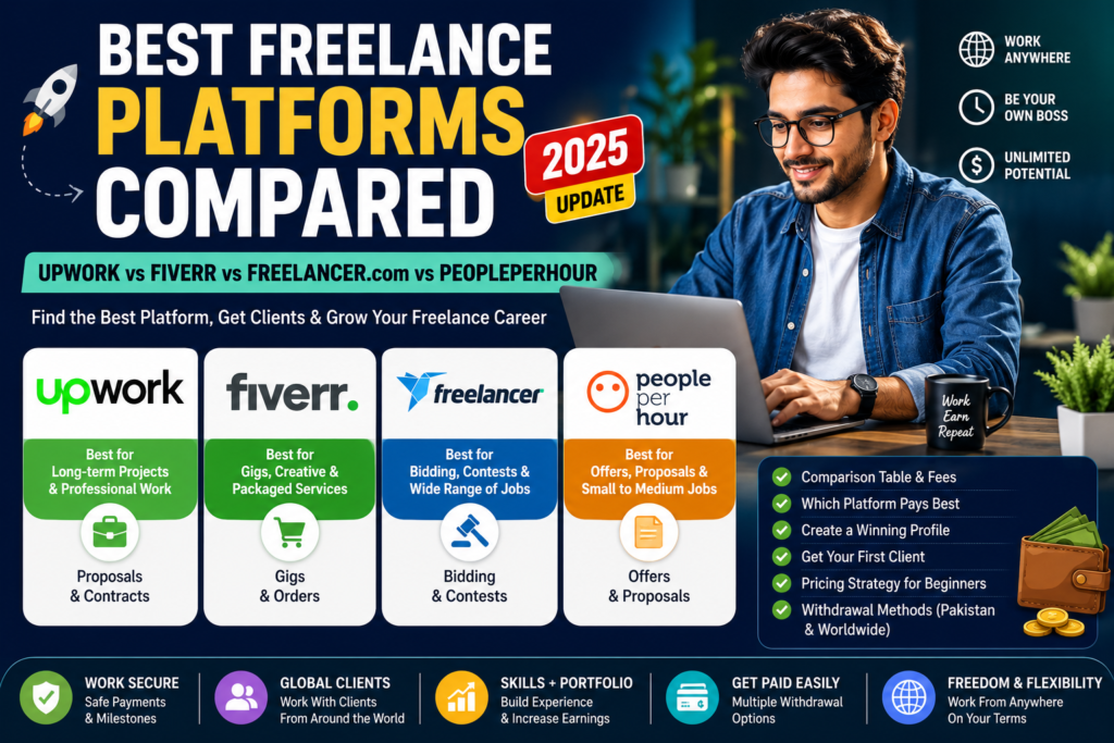 Best Freelance Platforms Compared: Upwork vs Fiverr vs Freelancer.com vs PeoplePerHour (2025 Update)